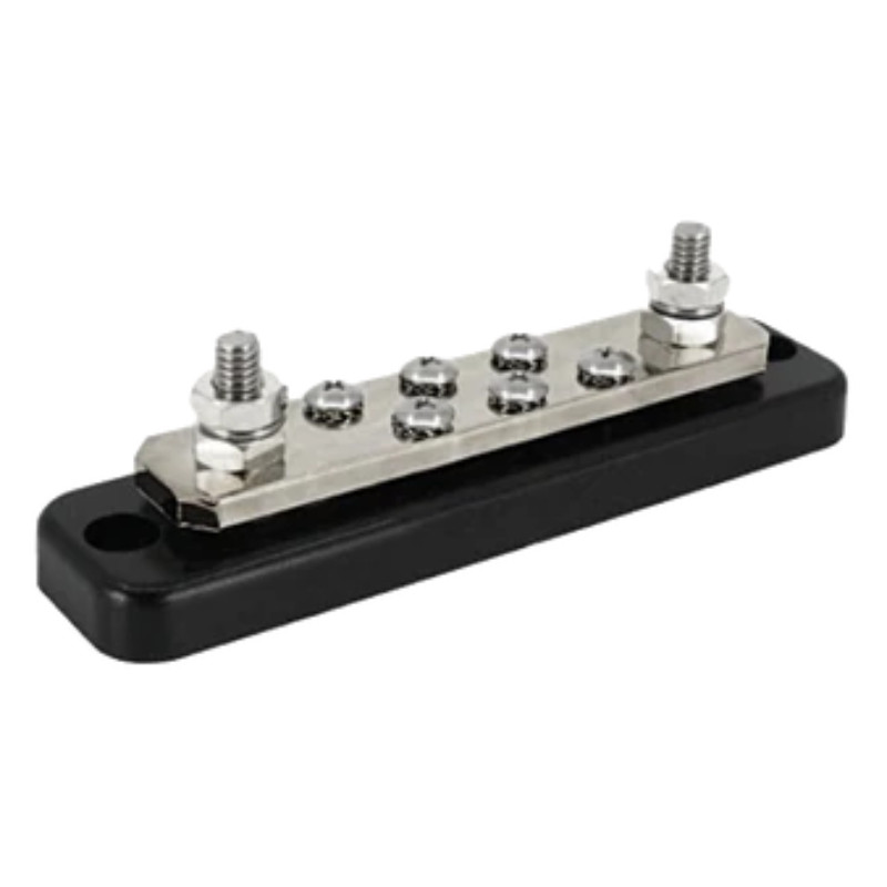 Obrazek produktu Busbar 250A 2P, 6 śrub + osłona, DC M8 | Victron (SKU: 3043) - importowany z CSV (SunTrack)