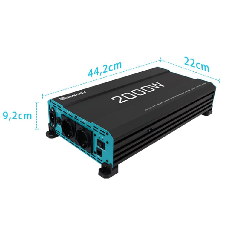 Obrazek produktu Przetwornica napięcia Renogy 2000W 12V (SKU: 3818) - importowany z CSV (SunTrack)